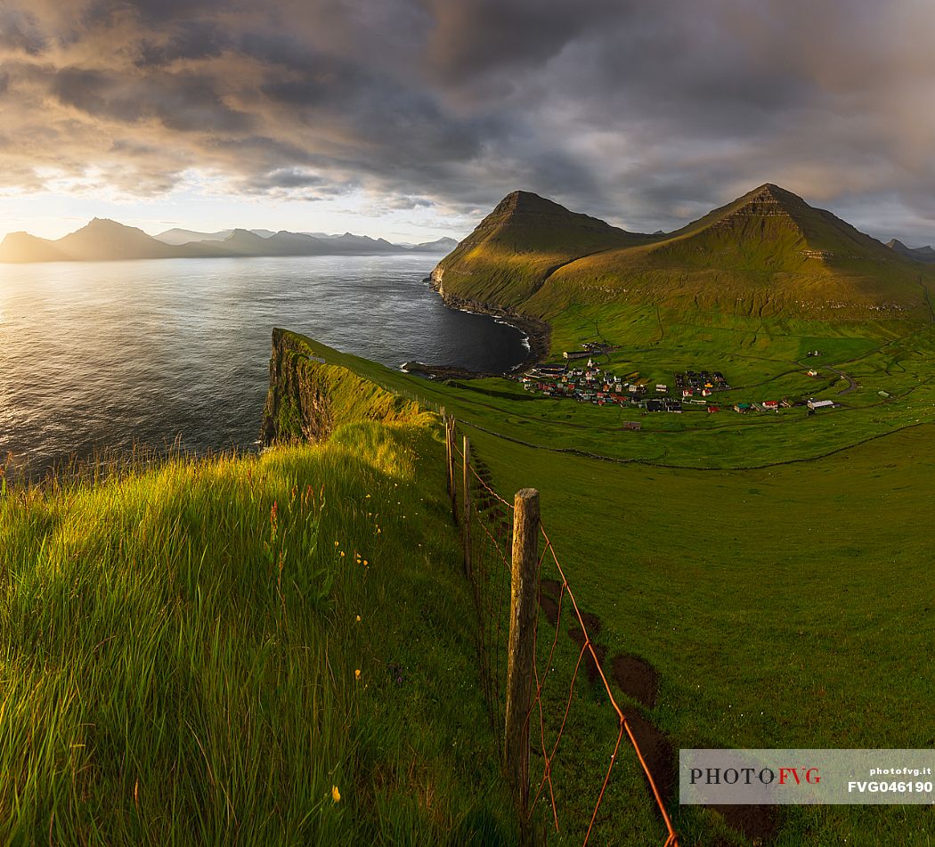 The iconic village of Gjgv, Eysturoy island, Faeroe islands, Denmark, Europe